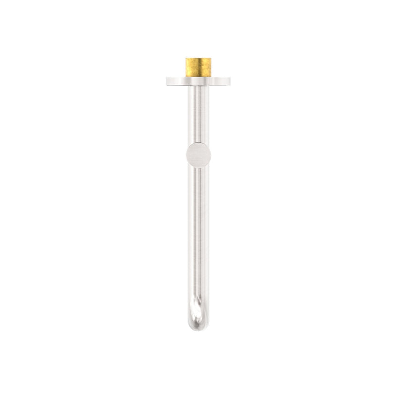 Nero Mecca Wall Mounted Swivel Basin/Bath Spout Only 225mm - Brushed Nickel