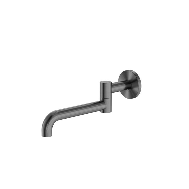 Nero Mecca Wall Mounted Swivel Basin/Bath Spout Only 225mm - Gun Metal