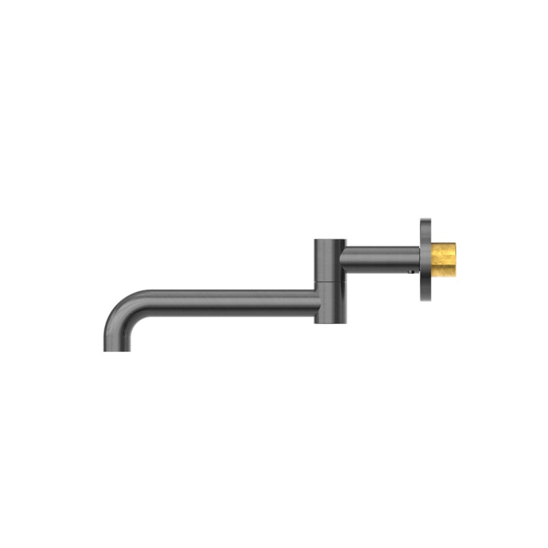 Nero Mecca Wall Mounted Swivel Basin/Bath Spout Only 225mm - Gun Metal