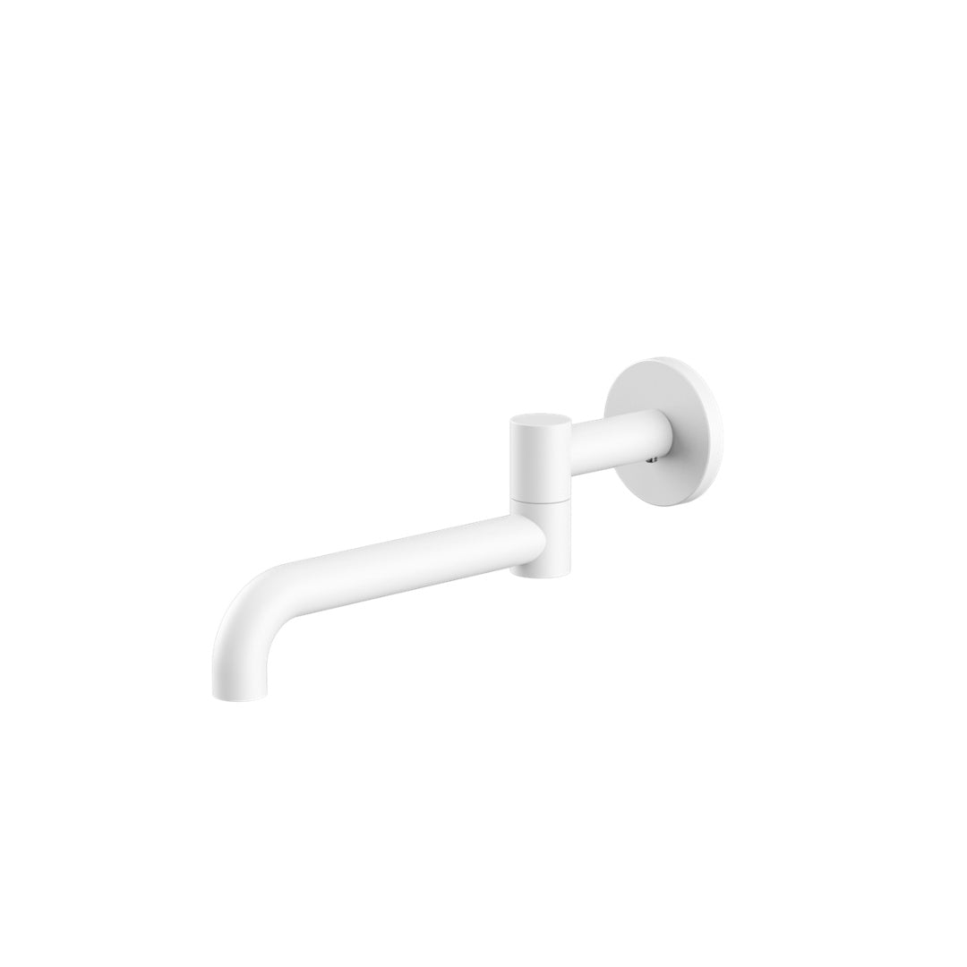 Nero Mecca Wall Mounted Swivel Basin/Bath Spout Only 225mm - Matte White - NR221903gMW