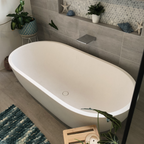 Pietra Bianca Bella 1500mm Freestanding Bath - White Matte - PB4021-15-WM