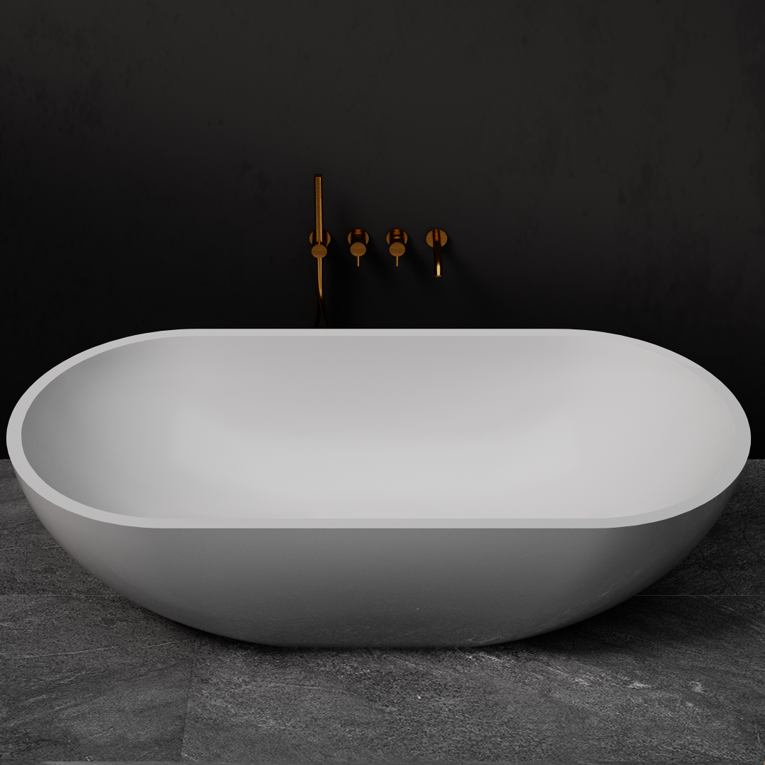 Pietra Bianca Bella 1500mm Freestanding Bath - White Matte - PB4021-15-WM