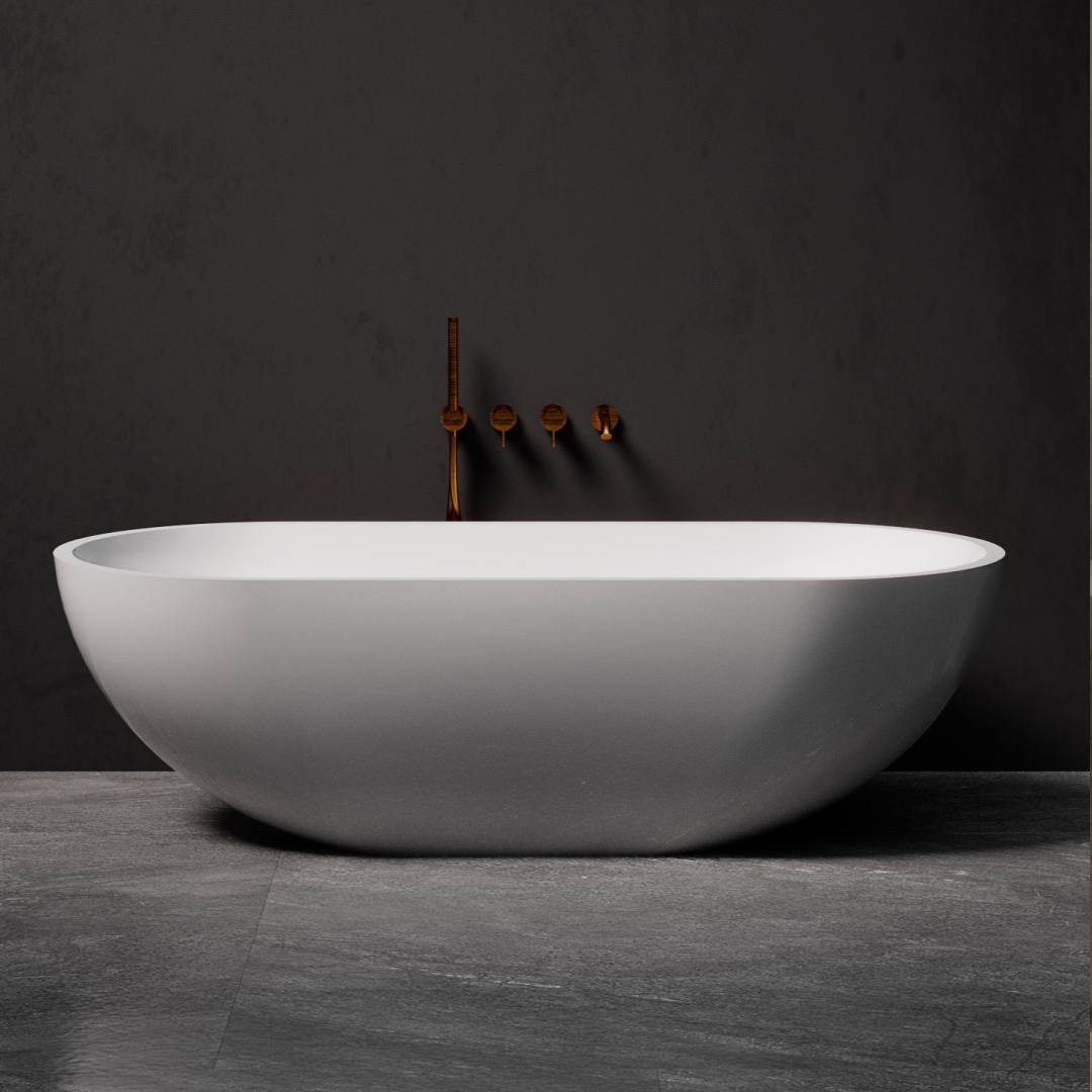 Pietra Bianca Bella 1500mm Freestanding Bath - White Matte - PB4021-15-WM
