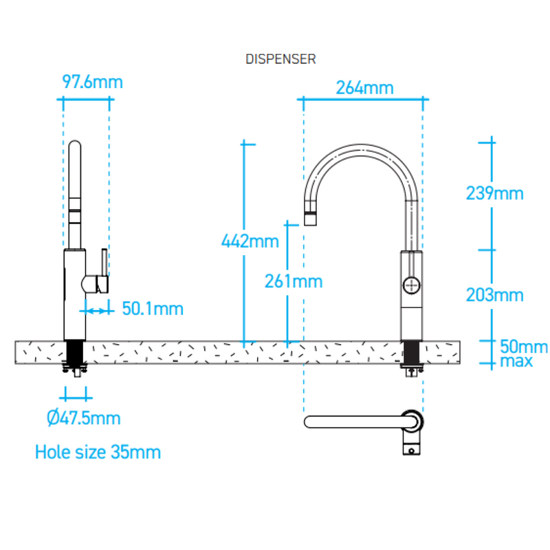Billi Home Filtered, Boiling, Chilled Gooseneck Multifunction Tap - Brushed 915000GBR