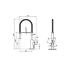 Parisi Newform Libera Kitchen Mixer with Black Spring Spray - Chrome/Black - 63930Q.05.007