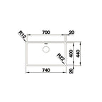 Blanco Andano 700U Undermount Sink ANDANO700UK5 - 526900