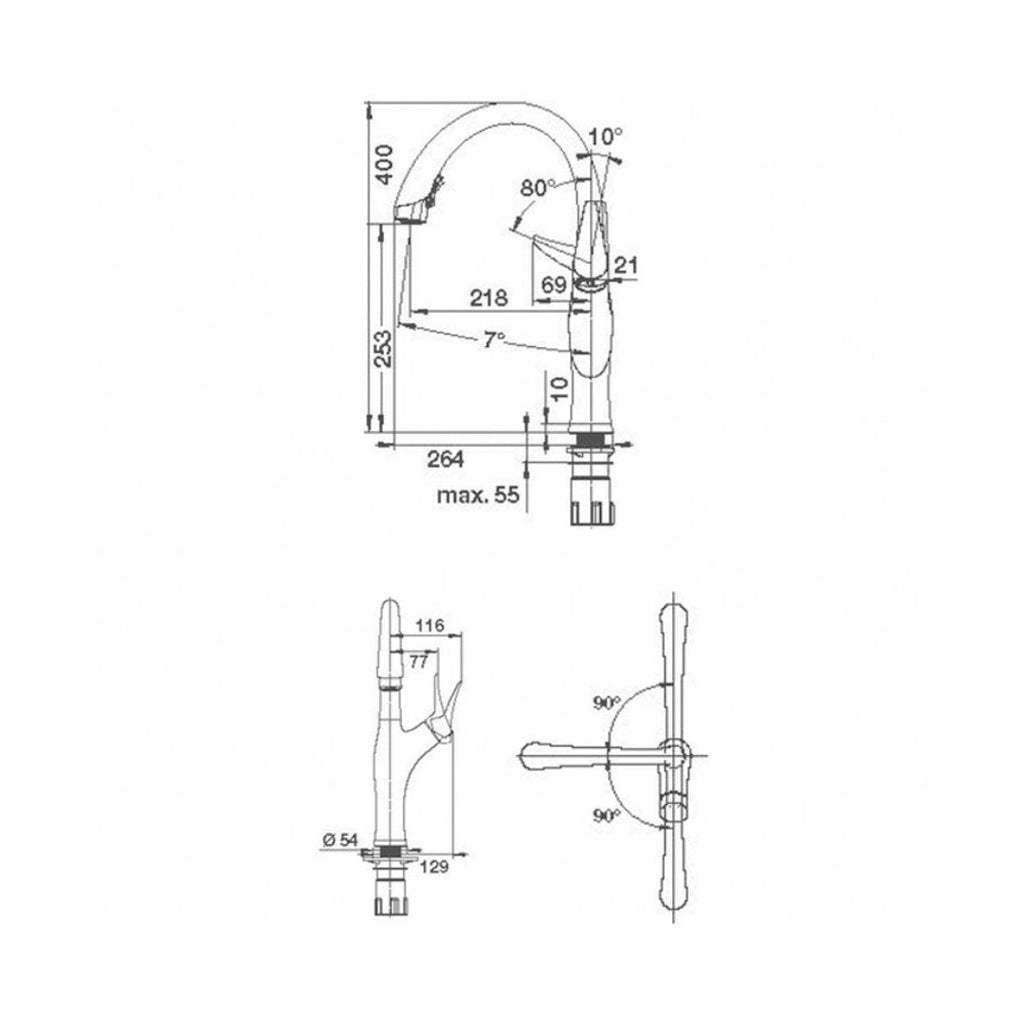 Blanco Artona S Pull Out Sink Mixer - Anthracite - 525099