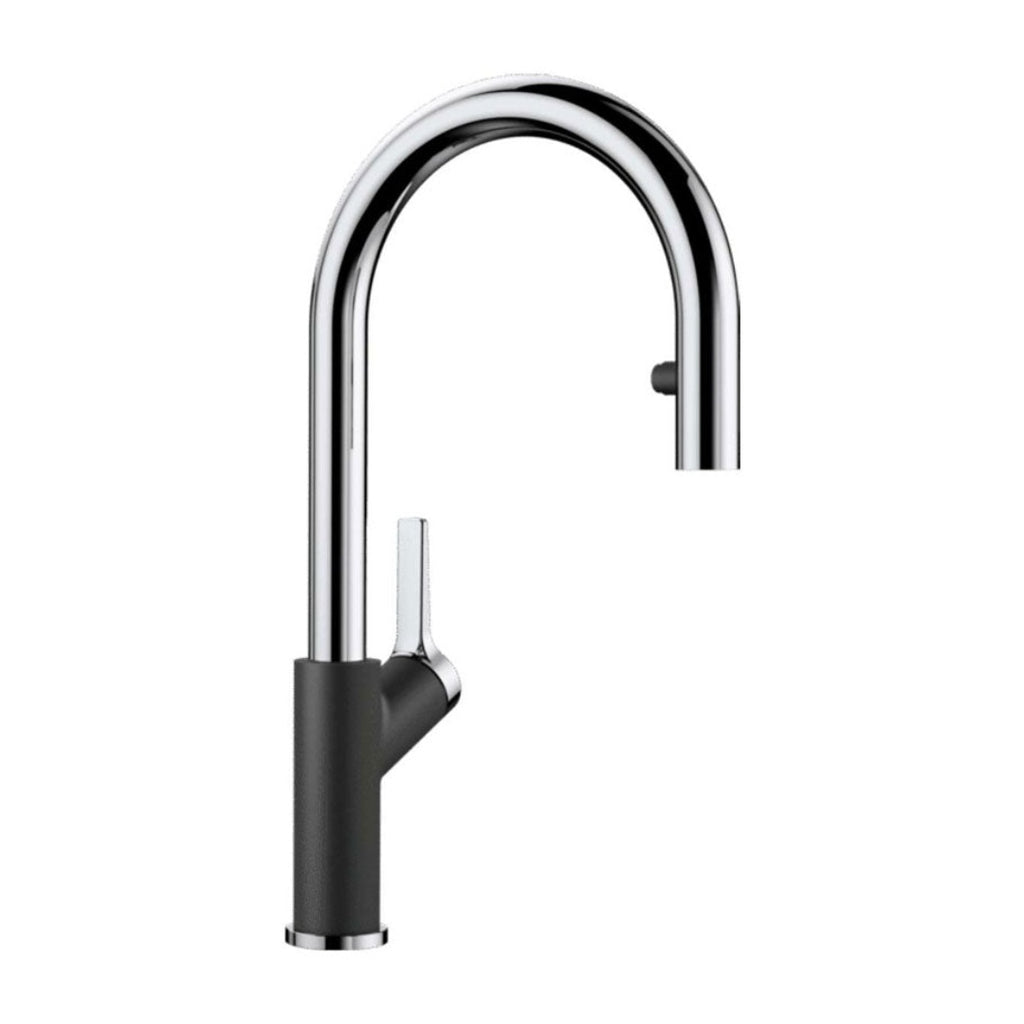 Blanco Carena Gooseneck Pull out Mixer CARENASA - Chrome & Anthracite - 525091