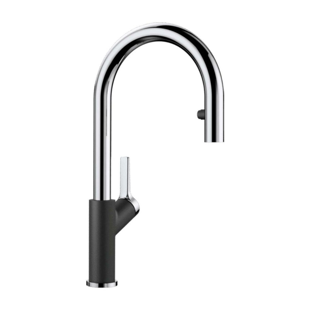 Blanco Carena Gooseneck Pull out Mixer CARENASA - Chrome & Anthracite - 525091