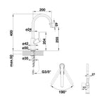 Blanco Carena Gooseneck Pull out Mixer CARENASA - Chrome & Anthracite - 525091