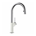 Blanco Carena Gooseneck Pull out Mixer CARENASW - Chrome & White - 525090