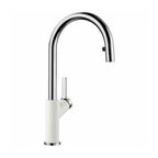 Blanco Carena Gooseneck Pull out Mixer CARENASW - Chrome & White - 525090