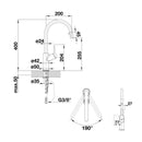 Blanco Carena Gooseneck Pull out Mixer CARENASW - Chrome & White - 525090