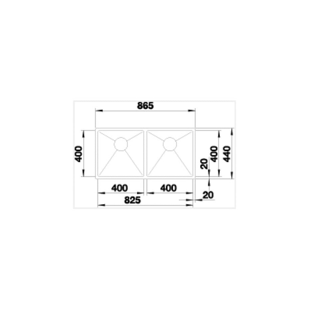 Blanco Double Bowl Undermount Sink QUATR154040IUK5 - 526886