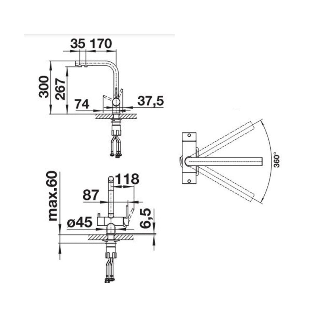Blanco Fontas II Filtered Water Sink Mixer - Stainless Steel - 525094