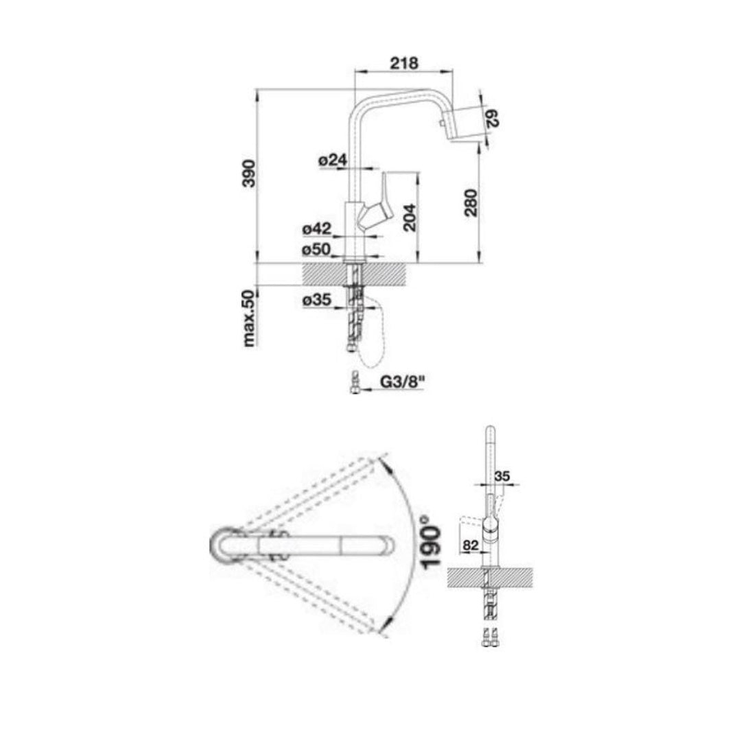 Blanco Jurena Pull Out Sink Mixer JURENAS - Chrome - 525088