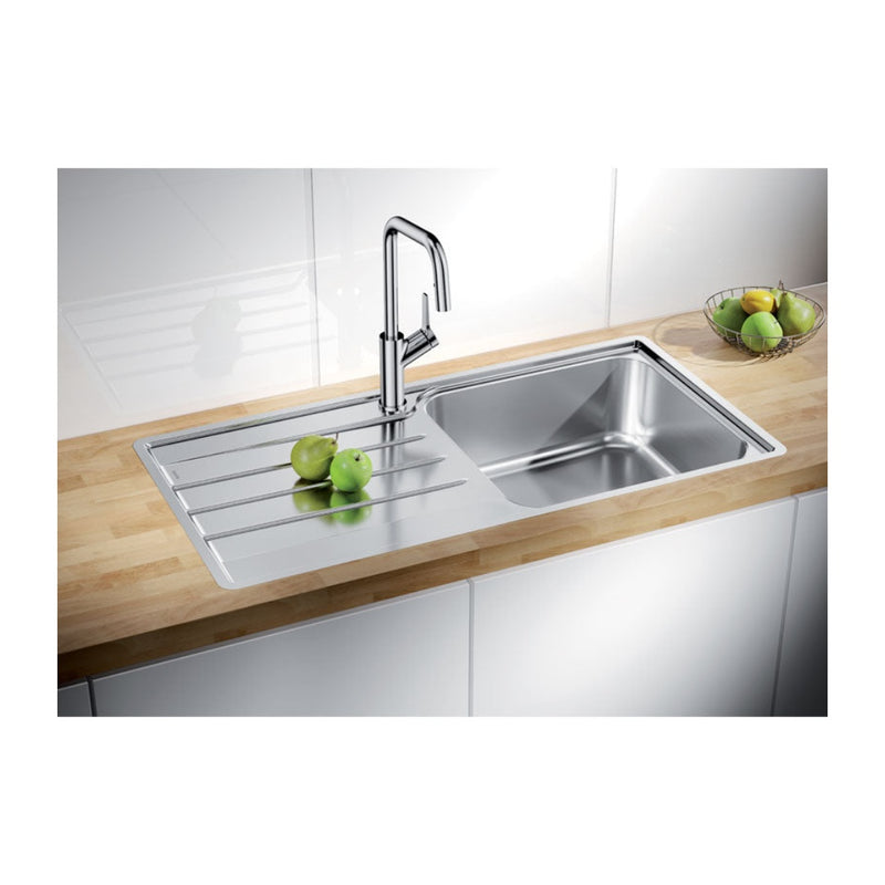 Blanco Lemis Right Hand Single Bowl with Drainer 1 Tap Hole - LEMISXL6SRIFK5 - 526994