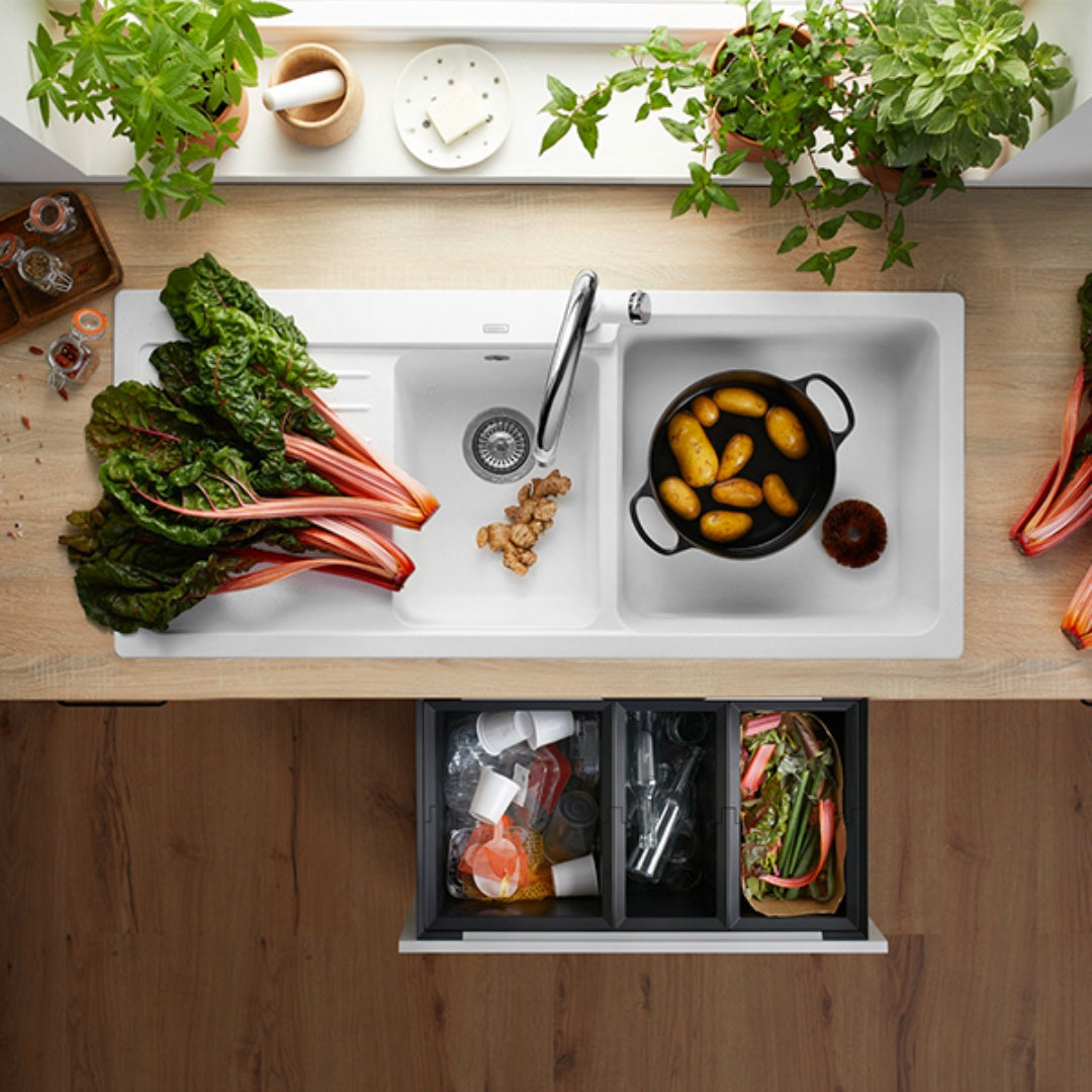 Blanco Naya 8S Right Hand Inset Sink & Drainer - White NAYA8SRWK5 - 526836