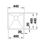 Blanco Quatrus R15 400-IU Undermount Sink QUATR15400IUK5 - 526885
