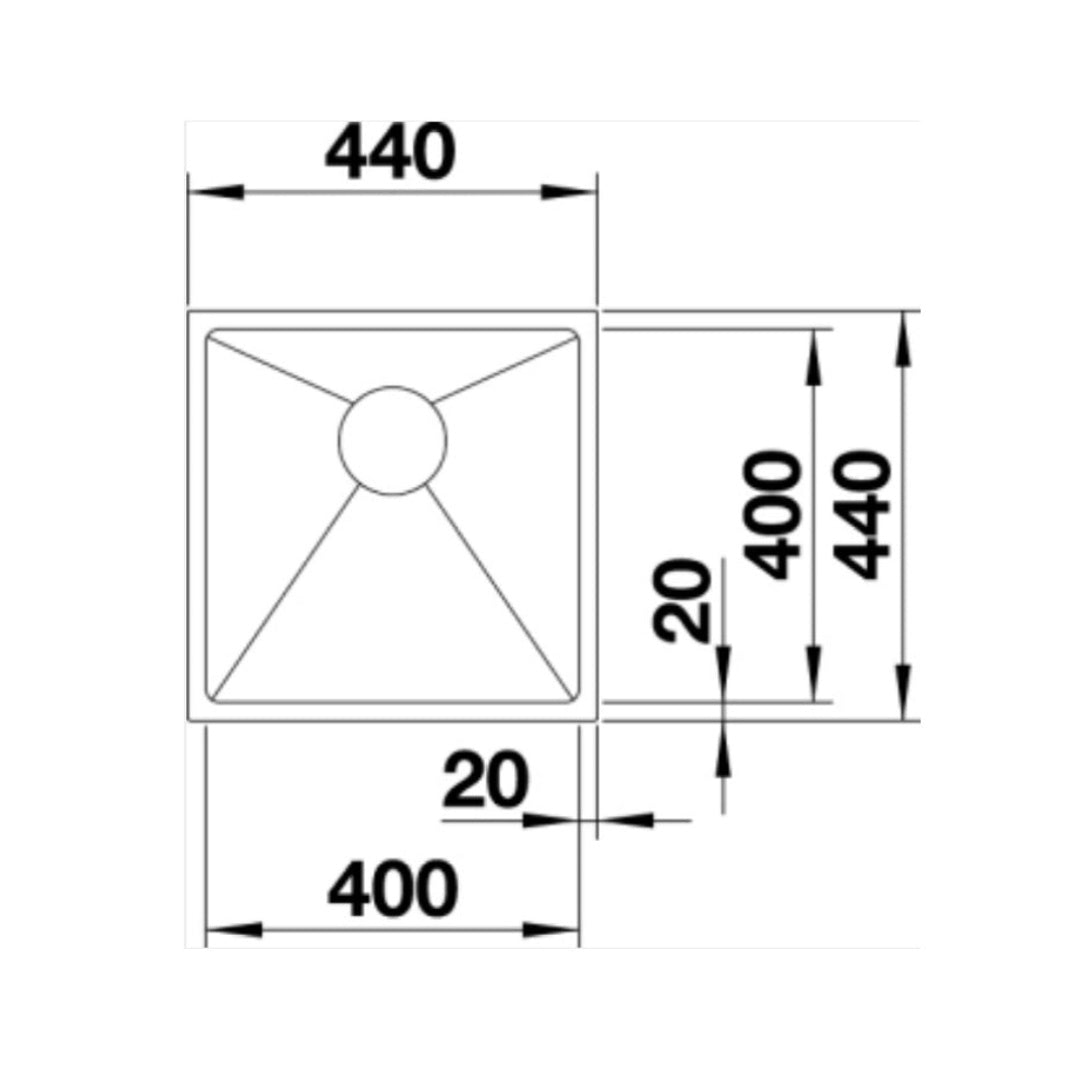 Blanco Quatrus R15 400-IU Undermount Sink QUATR15400IUK5 - 526885