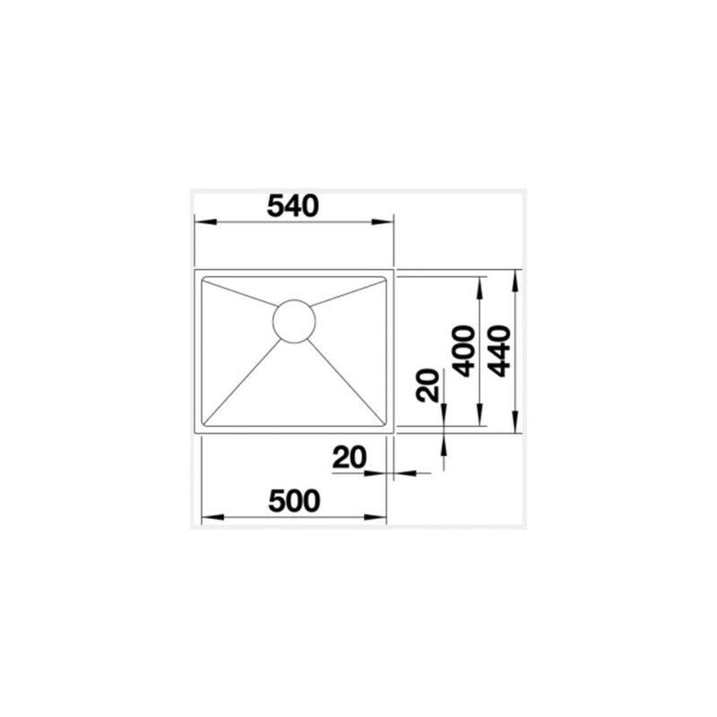 Blanco Single Bowl Undermount Sink with Overflow QUATR15500IUK5 - 526887