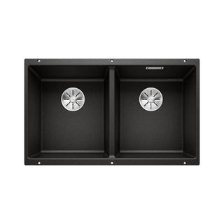 Blanco Subline 350350U Undermount Double Bowl Sink - Black SUB350350UBK5 - 526853