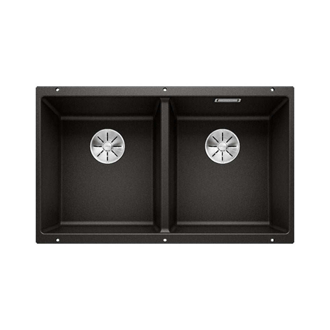 Blanco Subline 350350U Undermount Double Bowl Sink - Black SUB350350UBK5 - 526853