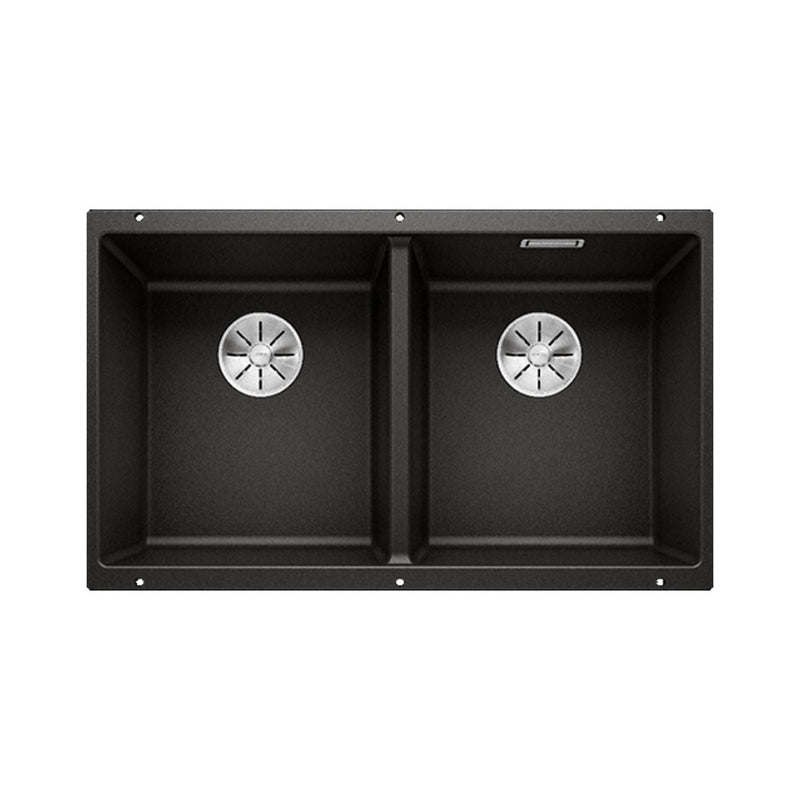 Blanco Subline 350350U Undermount Double Bowl Sink - Black SUB350350UBK5 - 526853