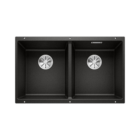 Blanco Subline 350350U Undermount Double Bowl Sink - Black SUB350350UBK5 - 526853