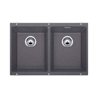 Blanco Subline 350350U Undermount Double Bowl Sink - Rock Grey - 526854