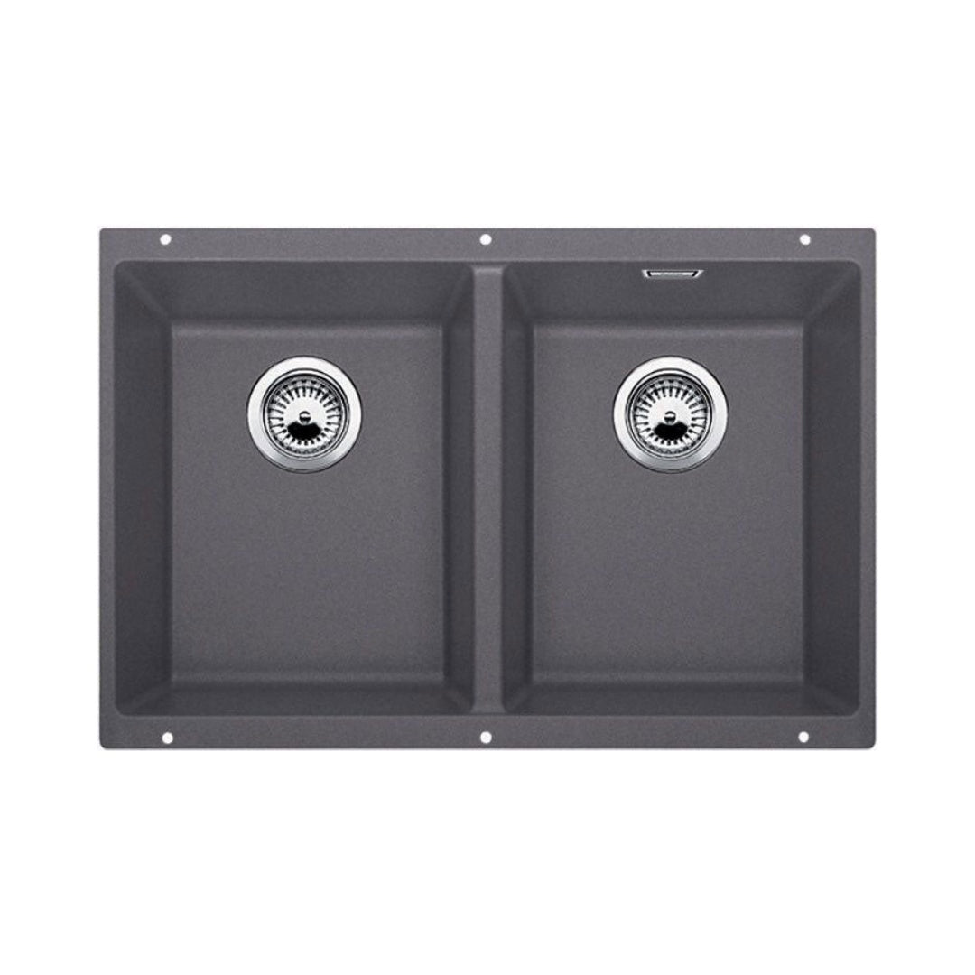 Blanco Subline 350350U Undermount Double Bowl Sink - Rock Grey - 526854