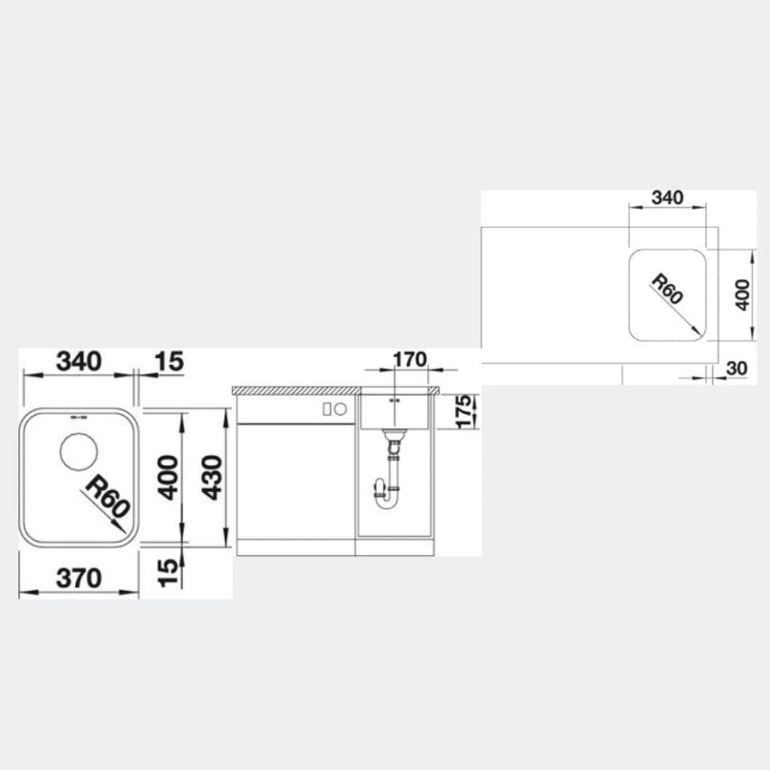 Blanco Supra 340U Undermount Sink SUPRA340UK5 - 526902