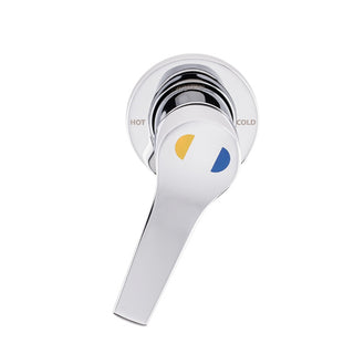 Gentec Rebel Shower Mixer with Yellow/Blue Handle - 75mm Cover Plate - Chrome - REB4000