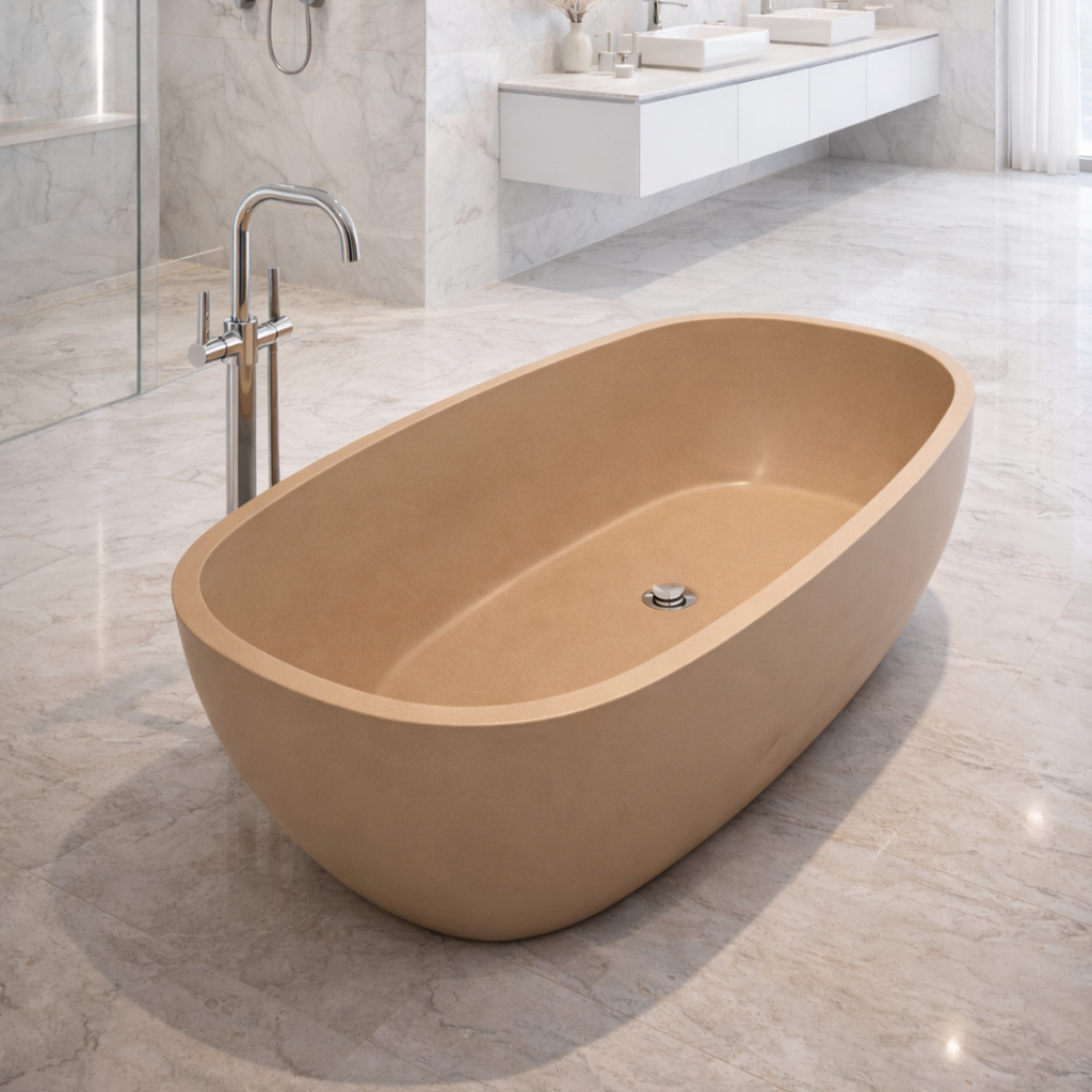 Pietra Bianca Bora 1650mm Freestanding Bath - White Matte - PBS1080-WM