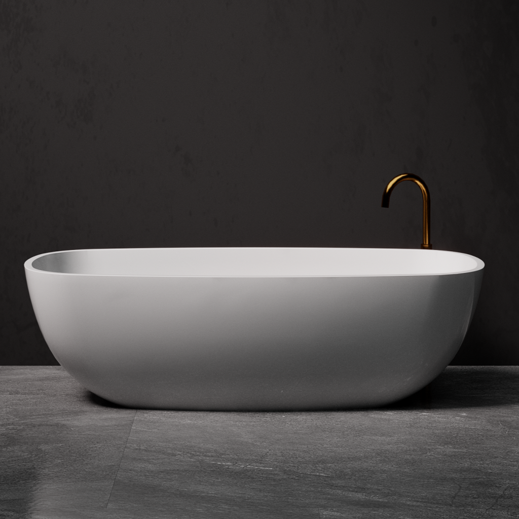 Pietra Bianca Bora 1650mm Freestanding Bath - White Matte - PBS1080-WM