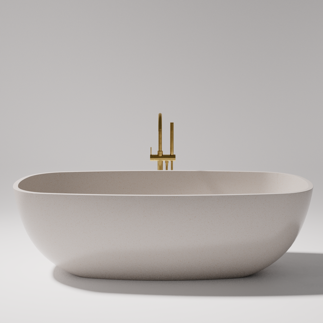 Pietra Bianca Bora 1650mm Freestanding Bath - White Matte - PBS1080-WM