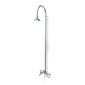 Rainware Bribie Cold Outdoor Wall Mounted Overhead Shower w/Footwash - 316 Stainless Steel - 2002-Bribie
