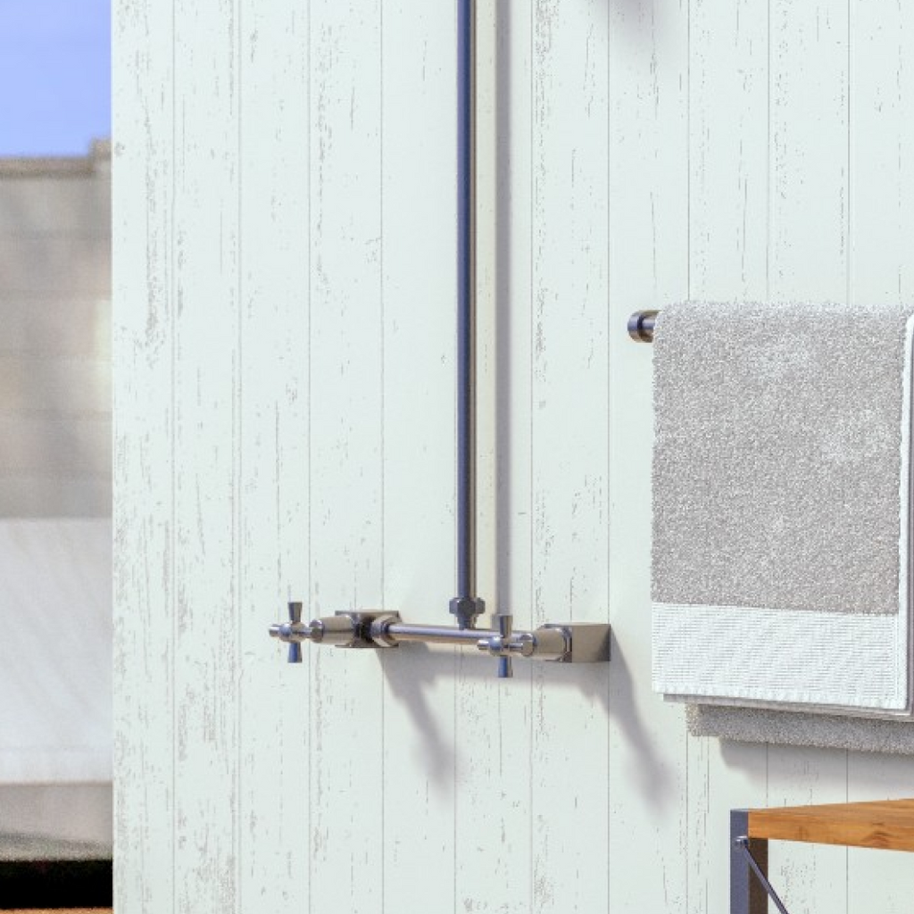 Rainware Bribie Hot & Cold Outdoor Wall Mounted Overhead Shower - 316 Stainless Steel - 2003-Bribie