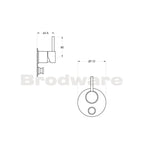 Brodware City Stik Wall Diverter Mixer Metal Lever - Chrome - 1.9948.05.0.01