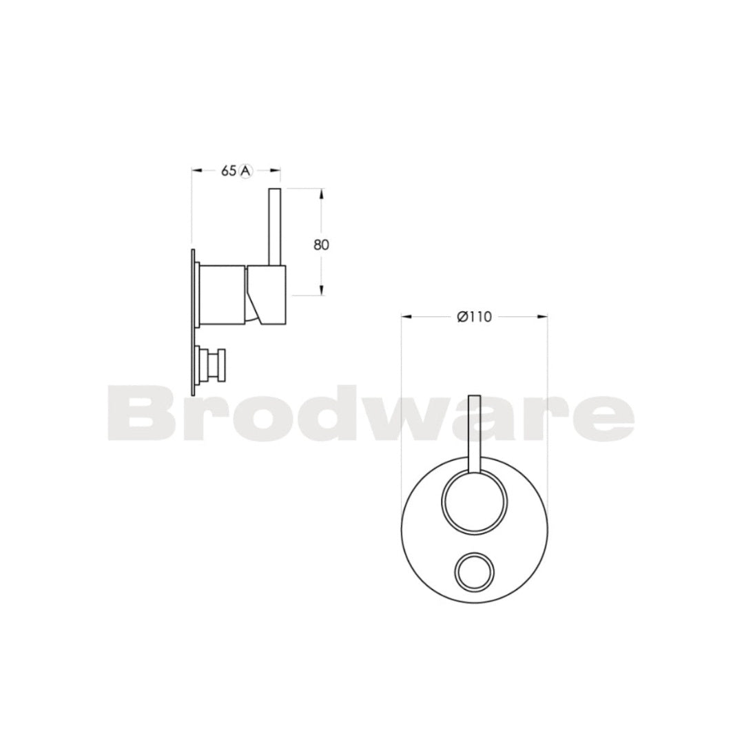 Brodware City Stik Wall Diverter Mixer Metal Lever - Chrome - 1.9948.05.0.01