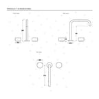 Brodware Halo Marble Square Kitchen Tap Set - Chrome - 1.9507.89.6.01