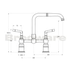 Brodware Industrica Kitchen Set Metal Lever Handles - Chrome - 1.6731.00.3.01