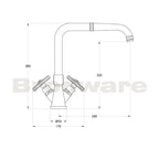 Brodware Industrica Square Kitchen Tap Cross Handles - Chrome - 1.6730.00.2.01