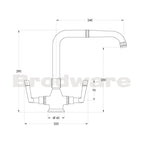 Brodware Industrica Square Kitchen Tap Lever Handles - Chrome - 1.6730.00.3.01