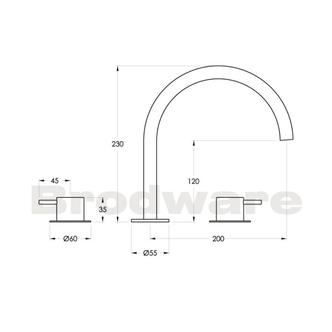 Brodware Minim 3 Piece Kitchen Tap Set - Chrome - 1.9407.09.3.01