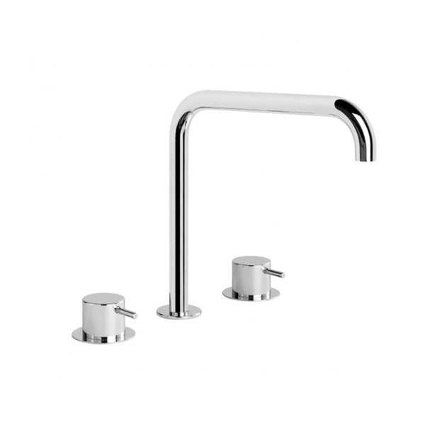 Brodware Minim 3 Piece Kitchen Tap Set Square - Chrome