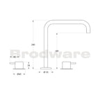 Brodware Minim 3 Piece Kitchen Tap Set Square - Chrome - 1.9407.89.3.01