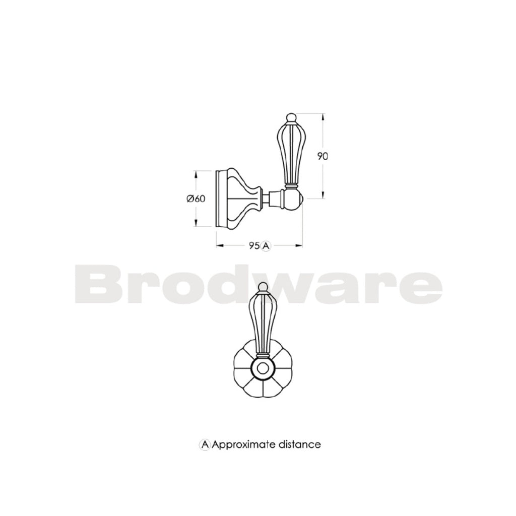 Brodware Paris Bath-Shower Diverter with Lever - Chrome & White - 1.8541.00.4.01