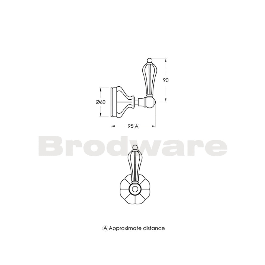 Brodware Paris Bath-Shower Diverter with Lever - Chrome & White - 1.8541.00.4.01