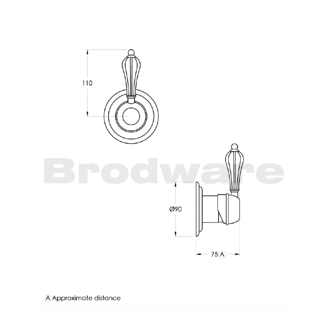 Brodware Paris Bath-Shower Mixer - Chrome - 1.8548.00.4.01